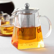 Clear Glass Teapot with Infuser for Herbal Coffee Loose Tea Leaf Filter Pot Jugs