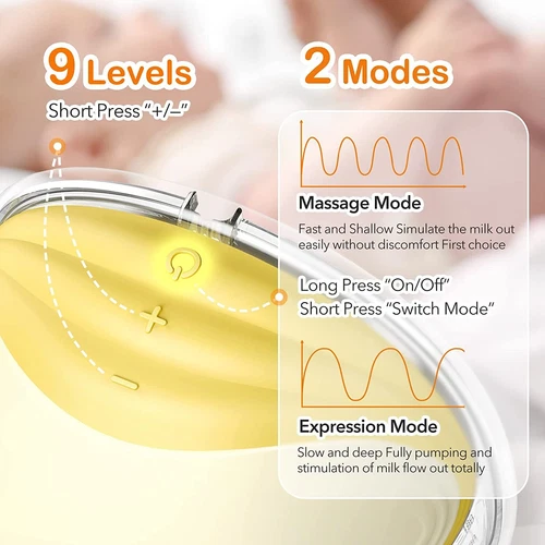 Double Wearable Breast Pump Electric Pumps Hands Free Breastpump Low Noise 24mm - Picture 12 of 12
