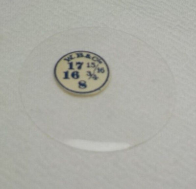 THIN GLASS POCKET WATCH CRYSTAL SIZE 17 15/16 H 8 REPLACEMENT PART #298