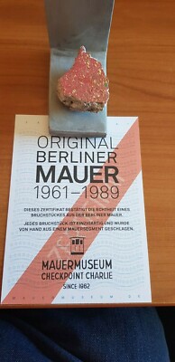 Pezzo Di Muro Di Berlino Con Targa,simbolo Storico - Collezionismo In - Foto 4