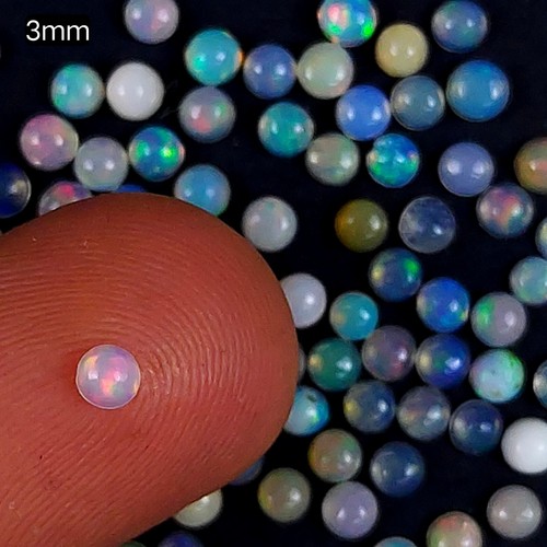 100Pcs 7Cts Natural Ethiopian Opal Round Cabochon Calibrated Gemstone 3x3mm#7067 - Picture 3 of 9