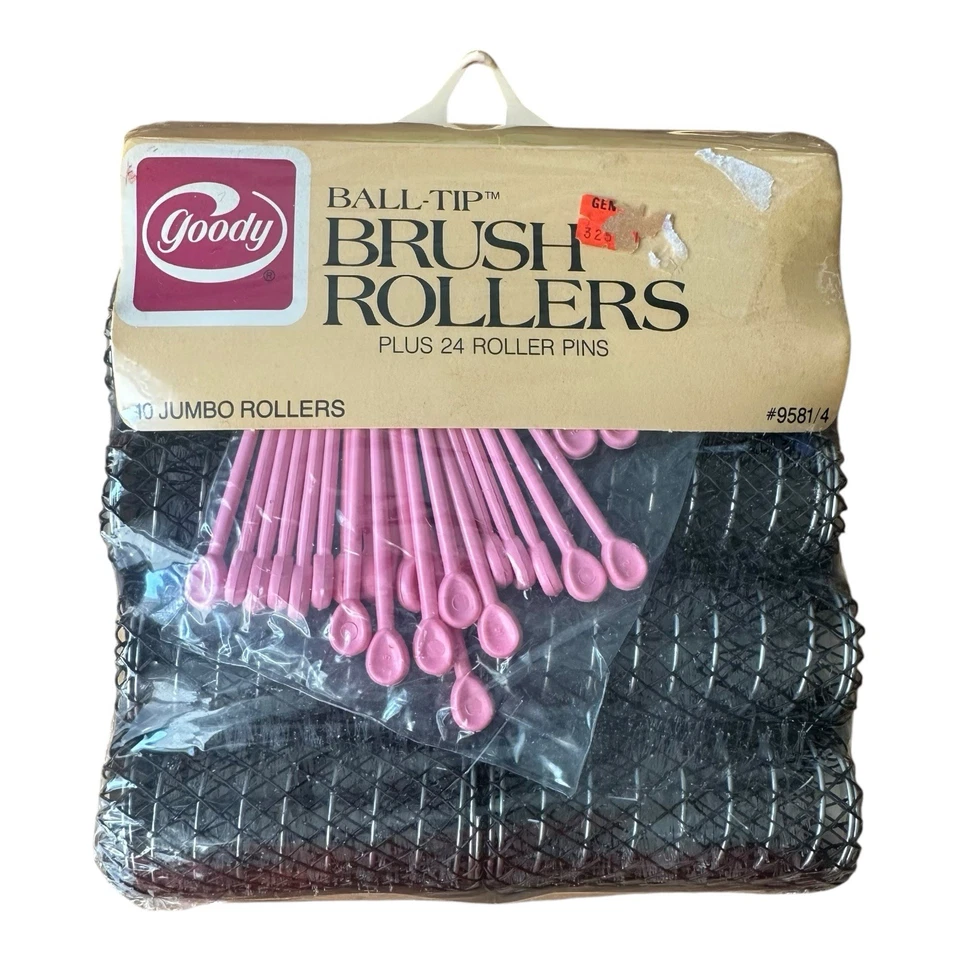 Lote de rodillos de cepillo jumbo Goody Ball-Tip 1982 vintage + rodillos pequeños Sekine nuevo de stock Foto 2 de 4
