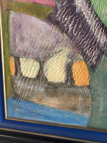 FINE MID CENTURY ABSTRACT PAINTING CUBIST EXPRESSIONISM MODERNISM SIGNED SONDRA - Picture 7 of 14
