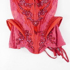 Agent Provocateur Graicelle Lace & Beaded Corset W/ Boning In Red Women's Size 4
