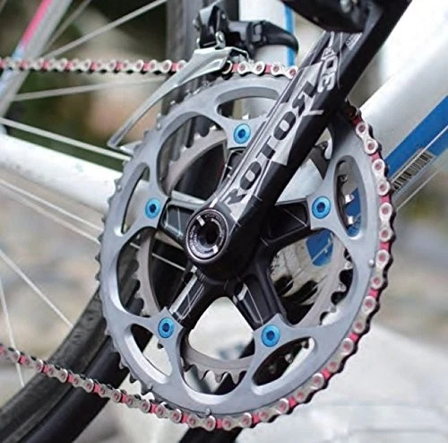 Pernos de plato KCNC 2013 azul estándar para adaptarse a doble anillo x 5 carretera Foto 4 de 4