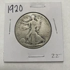 1920 Walking Liberty 90% Silver Half Dollar 50c US Coin
