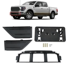 LABLT Front Bumper Trim License Plate Holder For Ford F-150 2021-2023 Plastic