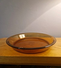 Pie Plate - Vintage Anchor Hocking Fire King 9-inch amber glass pie plate #1060.