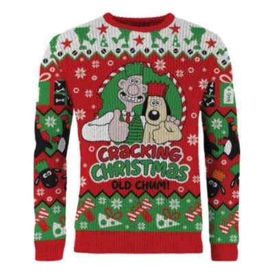 Wallace & Gromit Christmas Pullover Cracking Christmas Old Chum! Größe S