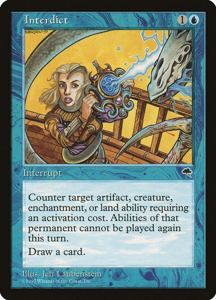 1997 Magic: The Gathering Tempest - Interdict (#69, Uncommon, Moderately Played)