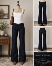 Tommy Hilfiger Madison Jeans Size 4 Dark Wash Bootcut Trouser Denim Mid Rise