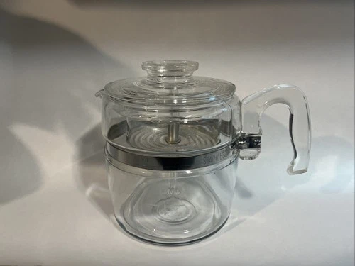 Vintage Pyrex Flameware Glass Percolator 6 Cup Coffee Pot 7756 Complete