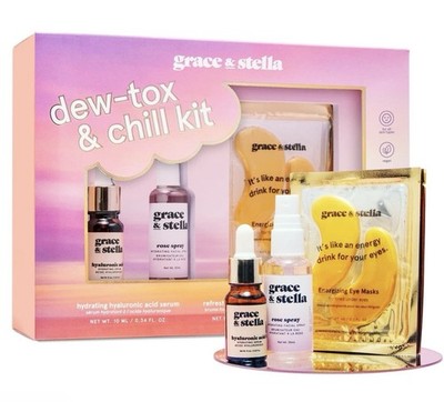 Grace & Stella Dew-Tox &Chill Skin Care Set Hydrating Skincare Set With Eyepatch