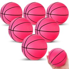 6 Pcs 6 Pcs 4'' Mini Foam Basketballs for Kids Adults, Pink