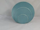 TAC Trenton Potteries Turquoise Blue Art Deco Circlet 8+" Vase McStay Jackson