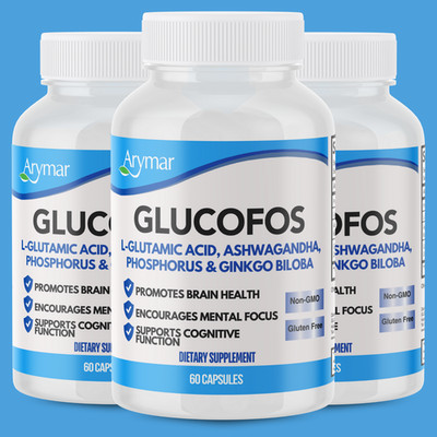 Arymar Glucofos   L-Glutamic Acid Formula for Brain Health  60 Capsules (3-Pack)