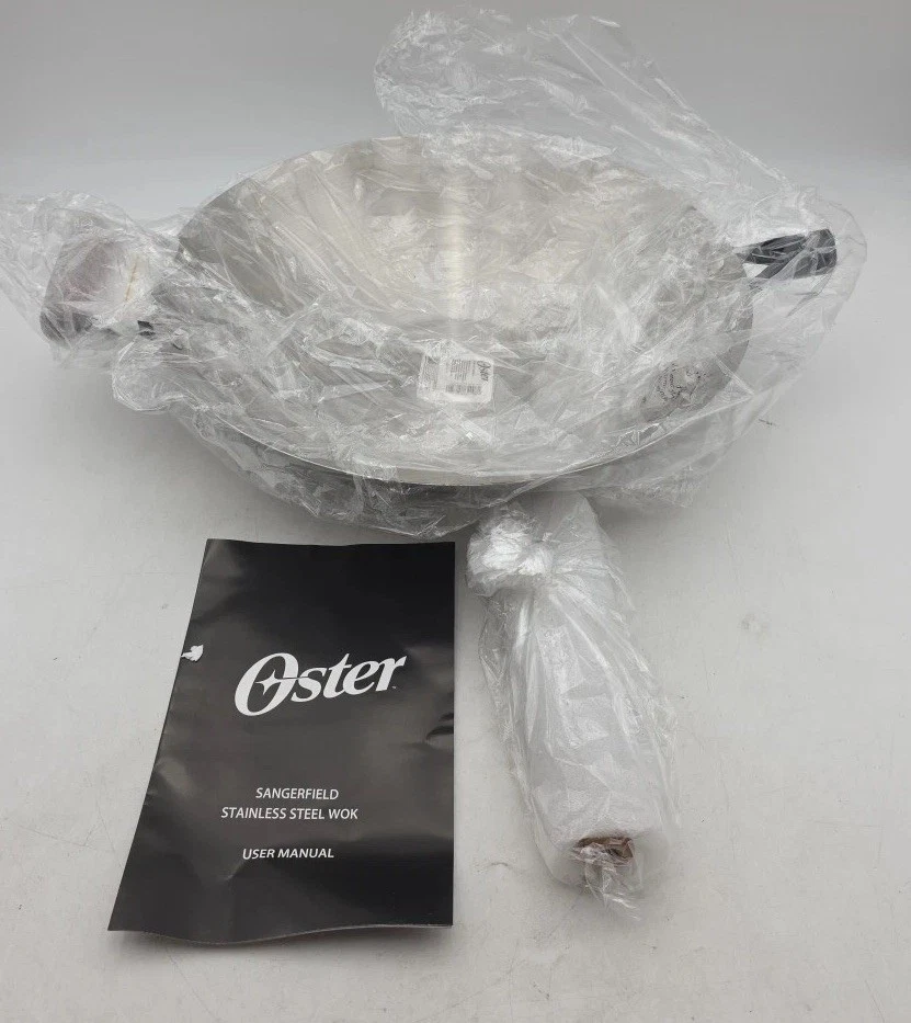 Oster Sangerfield 14 in Stainless Steel Flat Bottom Wok