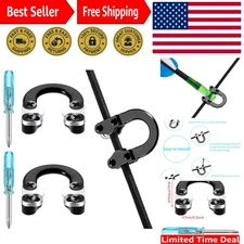 Black Archery D Loop - 2 Sets with Screws and Screwdrivers for Serious Shooters