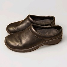 Merrell Encore Nova Smooth Mules Women's US 7.5 Black Leather Slip-On Shoes EUC