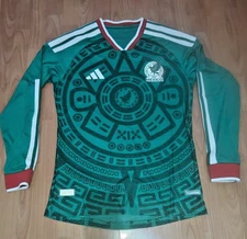 Adult Soccer Jersey  Green *Mexico* Long Sleeve Version jugador ajustada slim fi