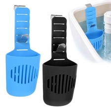 2-Pack Silicone Toilet Tank Tablet Holder  2-Pack Rustproof Hook, Blue, Black