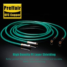 Pair OFC Copper Silver Plated Audio Cable 25K Gold Plated RCA Connector Plug