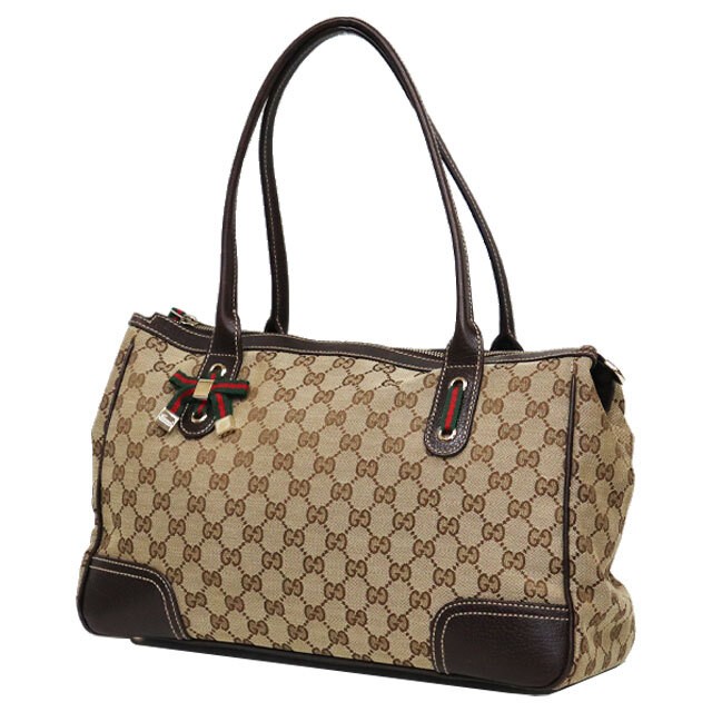 GUCCI princess Tote Bag GG Canvas Leather gold hardware 177052 490811