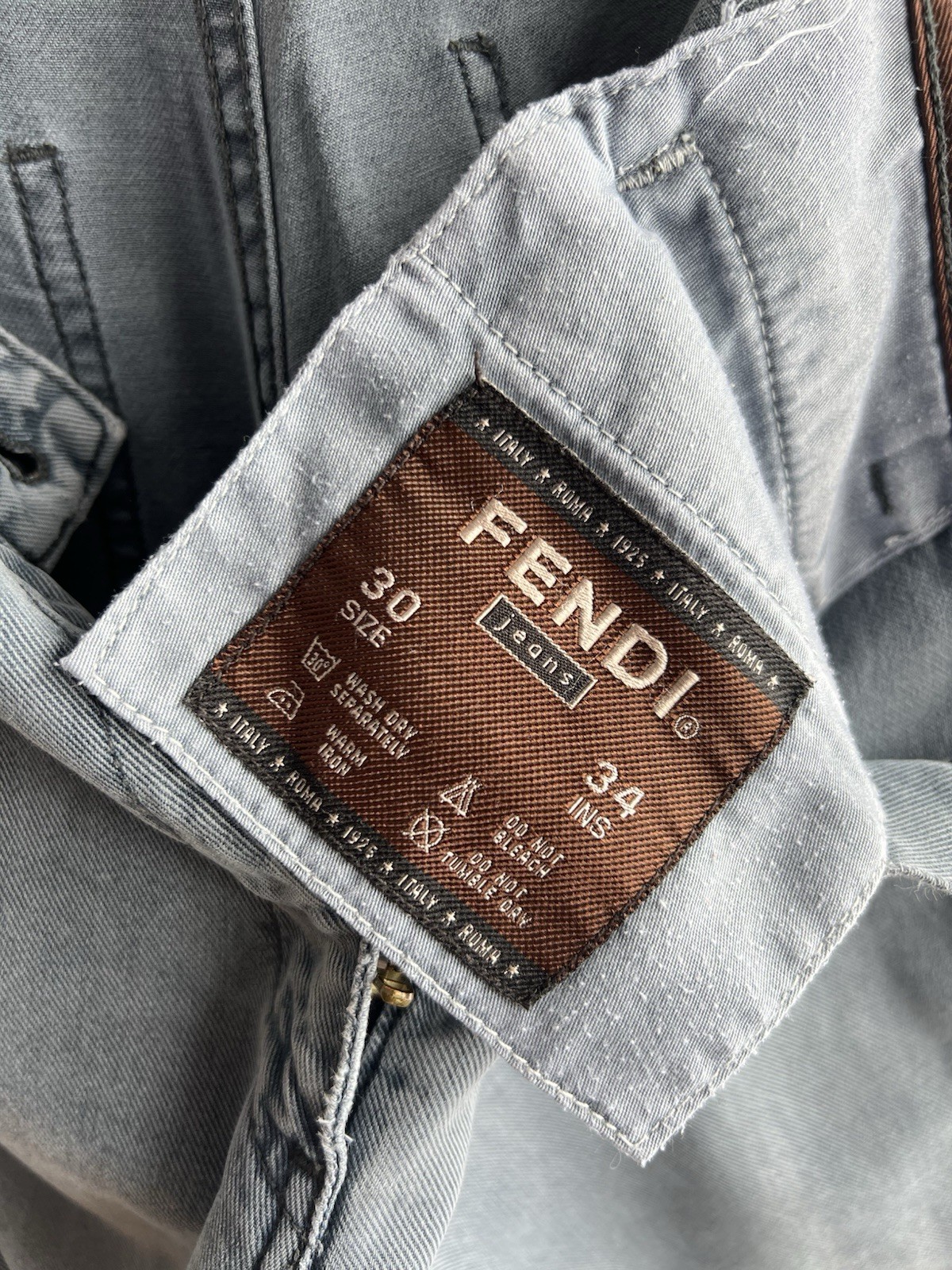 Vintage Fendi Women Lightweight Jeans Gray Size 30/34 thumbnail 12