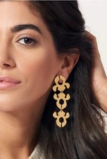 LELE SADOUGHI IRIS BOUQUET SHADOW 14k Gold Plated EARRINGS Pierced EUC