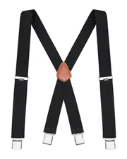 Buyless Fashion Suspenders for Men 48" Elastic Adjustable Straps 1 1/4" X Back