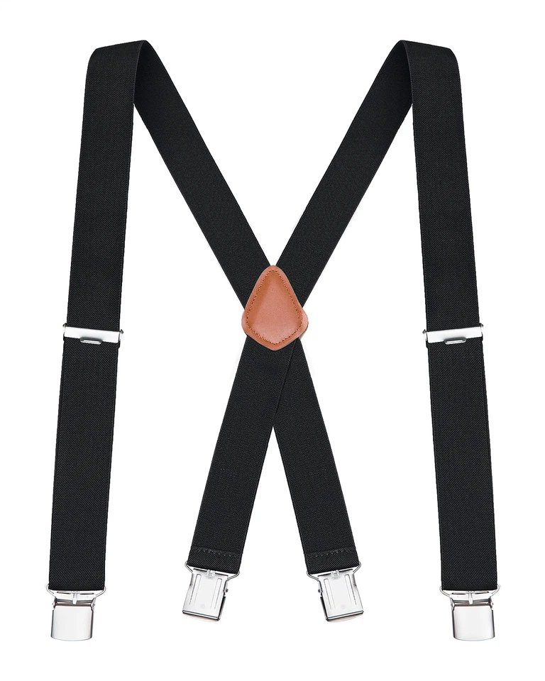 Buyless Mode Hosenträger für Herren 48" elastische verstellbare Träger 1 1/4" x Rücken