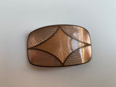 Vintage französische Art Deco Glasschnalle geometrisches Sunburst Design gest...