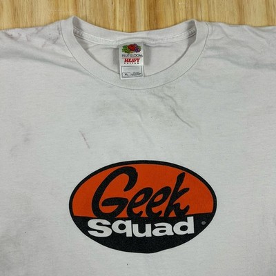 Y2K Geek Squad White Short Sleeve T-Shirt Mens XL  Fruit Of The LooM VTG