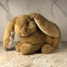 VINTAGE DAKIN REALISTIC BROWN BUNNY RABBIT WITH SATIN LOP EARS PLUSH ANIMAL 1994