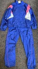 PUMA Tracksuit Set Women's Medium 80  s 90  s Indigo/BR Pink 100 NYLON NWT B55 