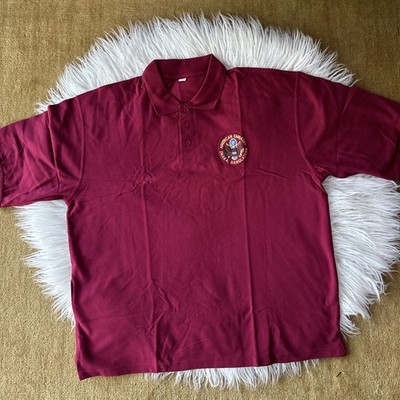 American Embassy Dhaka Bangladesh Polo Shirt XXL Burgundy Diplomatic USA