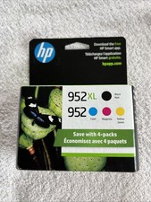 HP 952XL Black/952 Color Ink Combo 4-Pack - Genuine, Sealed Exp Apr 2024