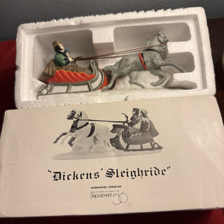 Dept 56 Heritage Village "DICKENS SLEIGH RIDE" Porcelain Retired # 65110