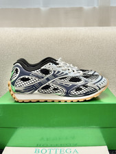 Bottega Veneta Orbit Sneaker Navy Blue Silver Mesh Runner Shoes Men