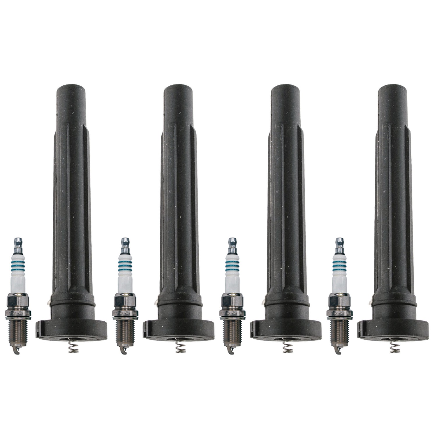 Denso 4 Iridium Power Spark Plugs 4 Coil Boots Kit for Suzuki SX4 L4 2007-2009