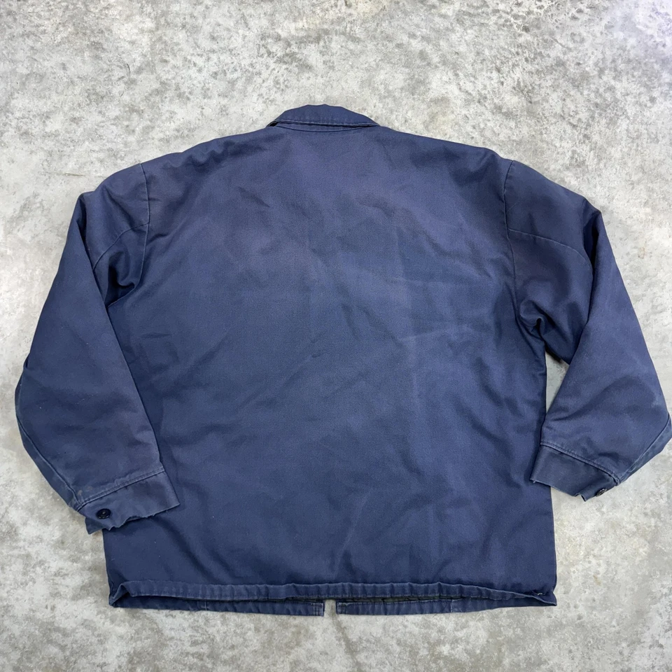 Vintage Red Kap Jacket Mens XL Navy Blue Quilted Mechanic Talon Zip Made USA 80s - Image 4 of 4