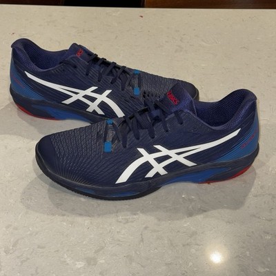 Asics Solution Speed FF 2 Clay Sneakers Men's 15 Steel Blue White Shoes 1041A187