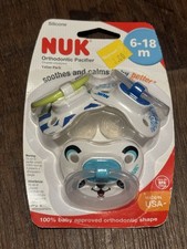 NUK 6-18 month Orthodontic Pacifiers 3 pack Silicone Pink/Blue Baby Improved