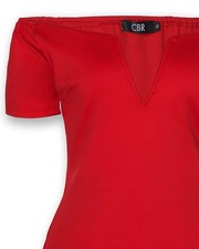 Women's Off Shoulder Bodycon Knee Length Dress Short Sleeve Party S-XL