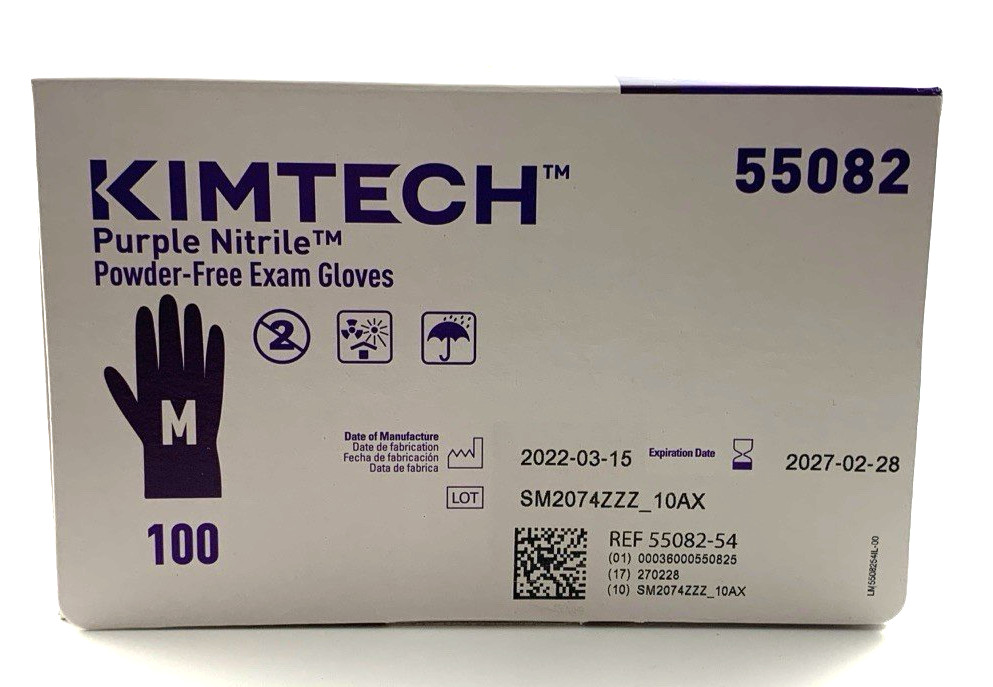 KIMTECH | MED. EXAM GLOVES | 500 5 Boxes | PURPLE NITRILE | 55082 | EXP 2/28/27