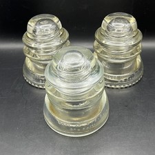 Vintage Glass Insulators Lot Of 3 Made In USA 1 Hemingray 45, 2 Hemingray 42