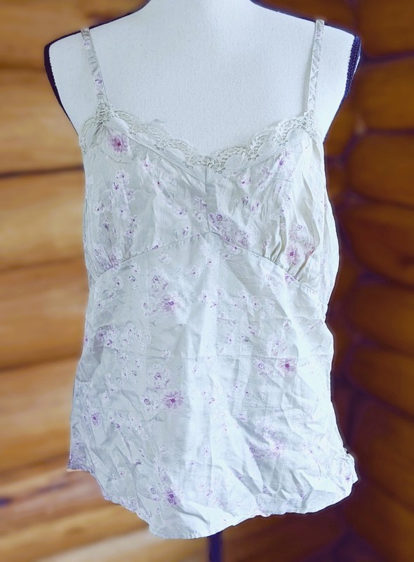 Floral Romance Camisole Top. Light. Rose. Cottage. M