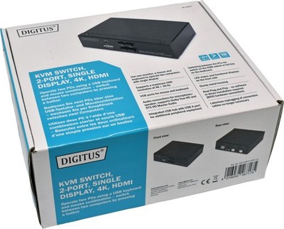Digitus DS-12870 Dual Port Single Display 4K HDMI KVM Switch NEW NEW