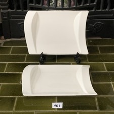 2 x VILLEROY & BOCH New Wave Rectangular Side Plates Premium Porcelain (VB1)