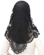 Catholic Mass Veil Church Lace Mantilla Spanish Iglesia Velos Chapel Head Acc...